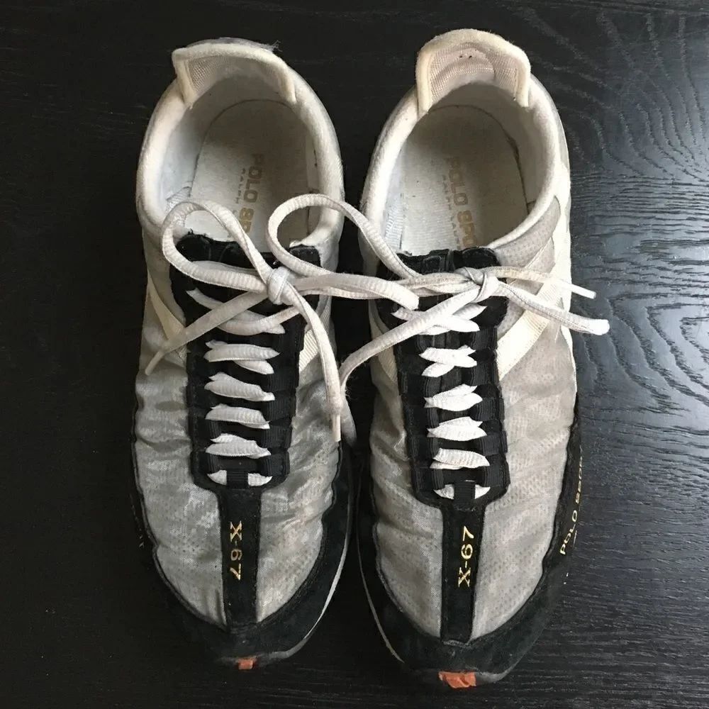 Polo Sport Sneakers White & Black Size 7.5
